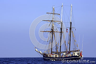 Three sail schooner Stock Photo