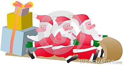 Three Santa Vector Illustration