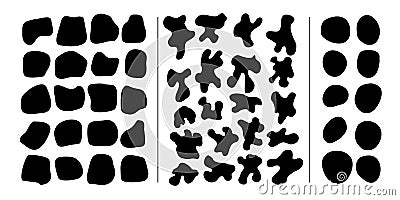 Three sets of abstract blob shapes Vector Illustration