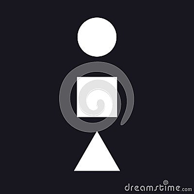 Three shapes game symbol. Squid game concept triangle circle and square Vector Illustration