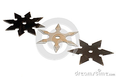 Three shurikens Stock Photo