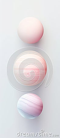 three silky and dreamy perfect pastel colors planets generative AI Stock Photo