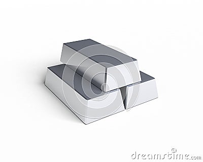 Three silver bars Stock Photo