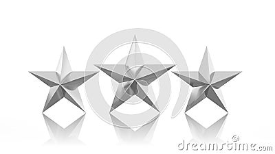 Three silver stars Stock Photo