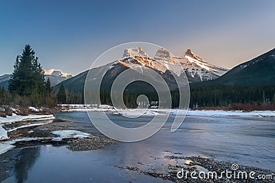 Three Sister mountain during the evening Stock Photo