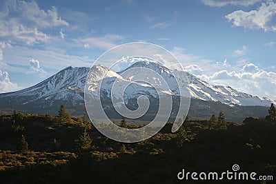 Three Sisters Mountains Stock Photo