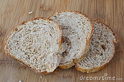 Three slices of dark bread Stock Photo