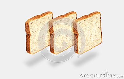 Three slices of light bread Stock Photo