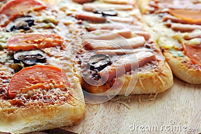 Three small pizzas Stock Photo