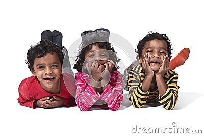 Three small twins Stock Photo