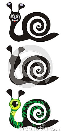 Three snails Vector Illustration