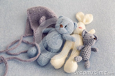 Three soft toy bears Stock Photo