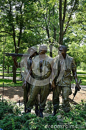The Three Soldiers - Vietnam War Memorial - Washington D.C. Editorial Stock Photo