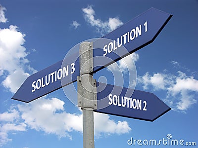 Three solutions Stock Photo