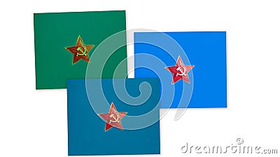 Three Soviet ussr stars Stock Photo