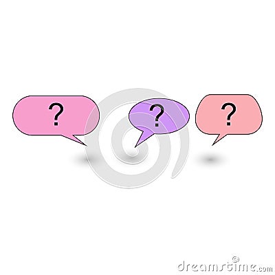 three Speech bubbles with question marks. vector illustration. Talk bubble. Vector Illustration
