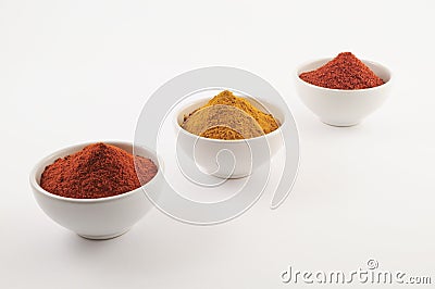 Three Spice bowls Stock Photo