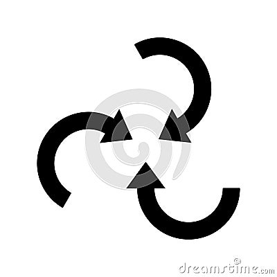 Three spiral arrows icon design. Twirl sign. Vector Illustration