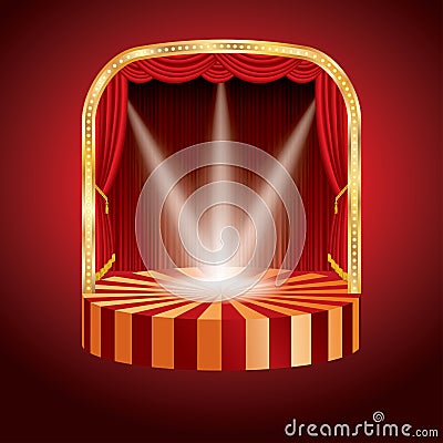 Three spots round stage Vector Illustration