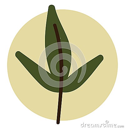 Three spring leafs, icon Vector Illustration