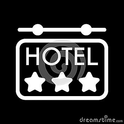 Three star Hotel apartment sign icon. Travel rest place. Modern UI website navigation. Vector Vector Illustration