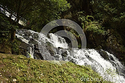 second and third step of elephant falls shillong Stock Photo