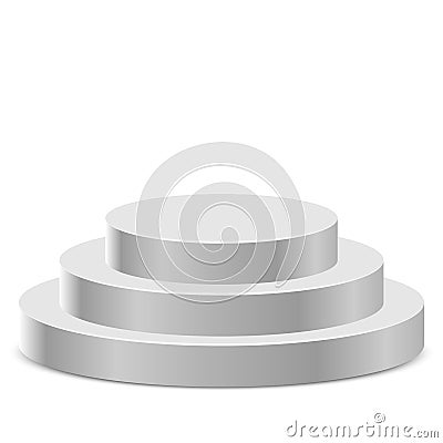 Three step round podium Vector Illustration