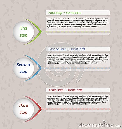 Three steps infographics Vector Illustration