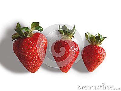 Three strawberries Stock Photo