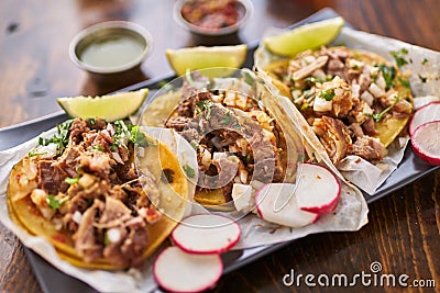 three street tacos Stock Photo