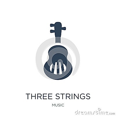 three strings guitar icon in trendy design style. three strings guitar icon isolated on white background. three strings guitar Vector Illustration