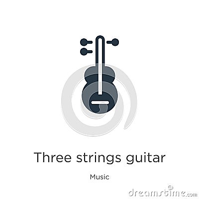 Three strings guitar icon vector. Trendy flat three strings guitar icon from music collection isolated on white background. Vector Vector Illustration