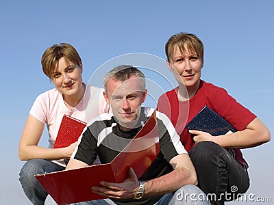 Three students Stock Photo