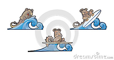 Three Surf Gargoyls Hang Ten Stock Photo