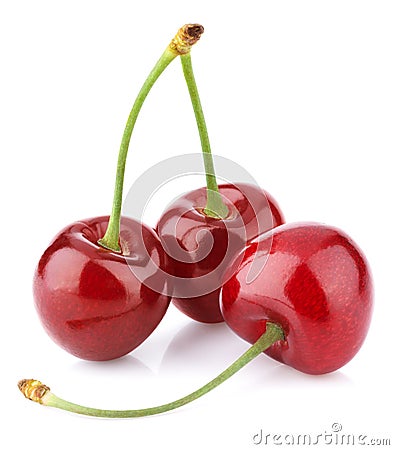 Three sweet cherries Stock Photo