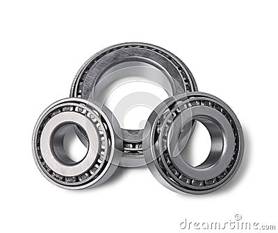 Three tapered roller bearing. Top view. Stock Photo