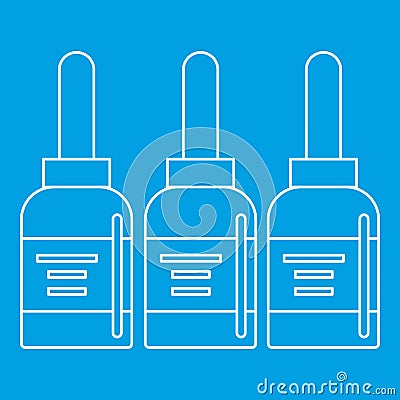 Three tattoo ink bottles icon outline Vector Illustration