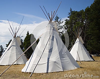 Three Teepees Stock Photo