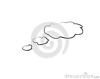 Vector thought bubbles clouds by black ink pen Vector Illustration