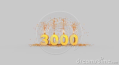 Three thousand celebration - thank you illustration Cartoon Illustration