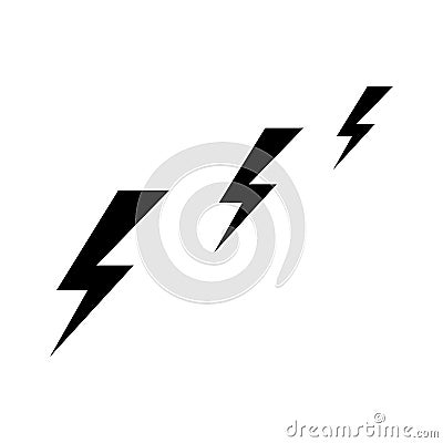 three thunderbolts icon vector Vector Illustration