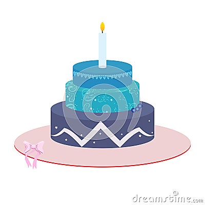 Three tier Cake illustration Vector Illustration