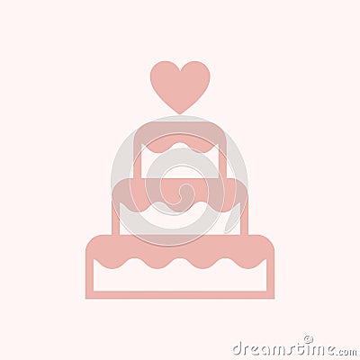 Three-tiered wedding cake graphic illustration Vector Illustration