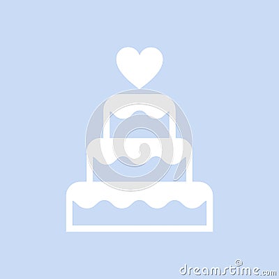 Three-tiered wedding cake graphic illustration Vector Illustration