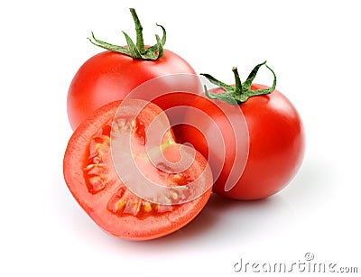 Three tomatoes Stock Photo