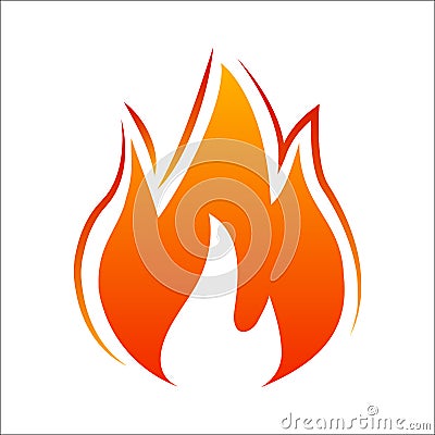 Three tongues of fire. Fire icon illustration Vector Illustration