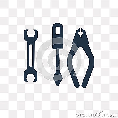 Three Tools vector icon isolated on transparent background, Three Tools transparency concept can be used web and mobile Vector Illustration