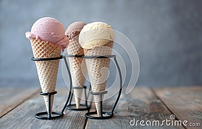 Ice cream cones Stock Photo