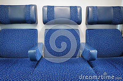 Three train seats Editorial Stock Photo