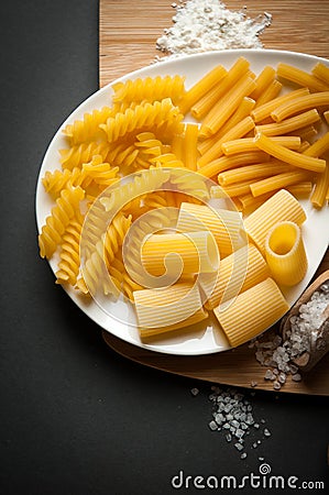 Three types of italian pasta Stock Photo